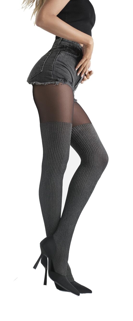 5107 Mock Suspender Tights Over Knee Stockings Illusion Thigh High European